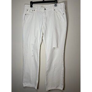 OLD NAVY White Diva Jeans Denim Pants Distressed Size 14